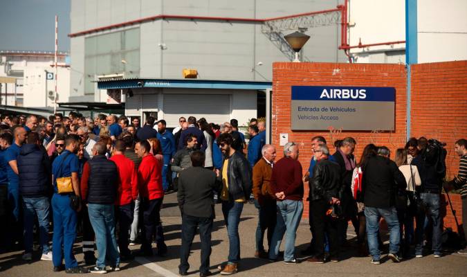 Huelga y manifestación de los empleados de Airbus en Sevilla