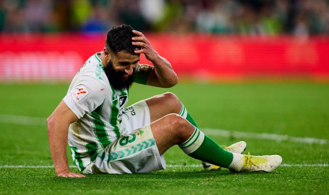 Nabil Fekir of Real Betis gestures during the Spanish league, La Liga EA Sports, football match played between Real Betis and Deportivo Alaves at Benito Villamarin stadium on February . AFP7 