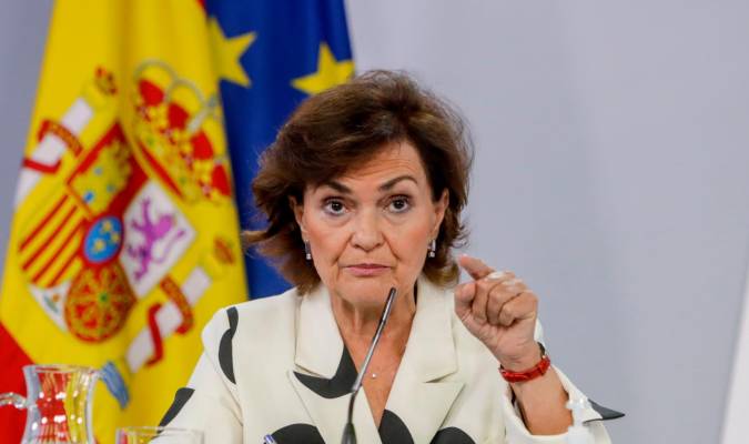 La vicepresidenta primera del Gobierno, Carmen Calvo. / /R.Rubio