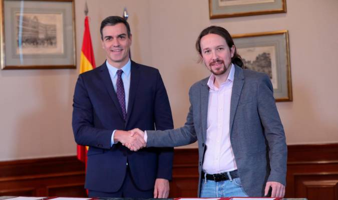 El presidente del Gobierno en funciones, Pedro Sánchez y el líder de Podemos, Pablo Iglesias. / Europa Press