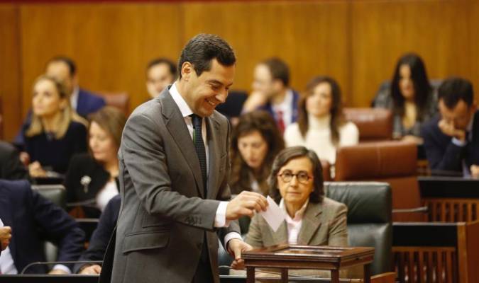 El presidente del PP-A y candidato a la presidencia de la Junta, Juanma Moreno. Foto: Efe.