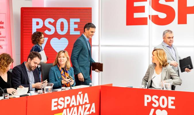 El presidente del Gobierno, Pedro Sánchez, durante la reunión de la Comisión Ejecutiva Federal del PSOE.-EFE