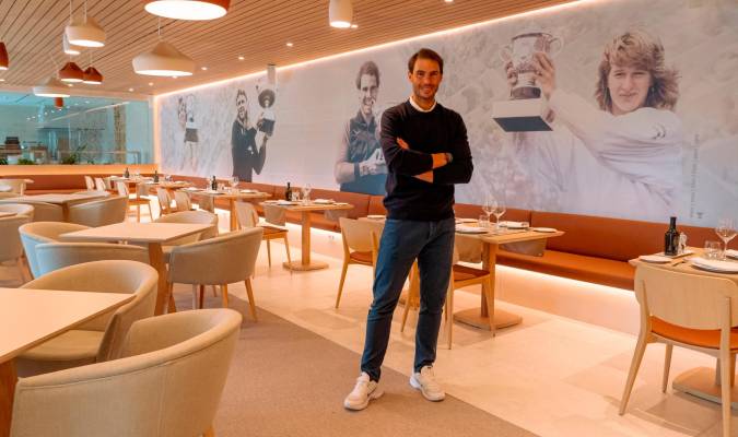 Rafa Nadal en el restaurante Roland Garros.