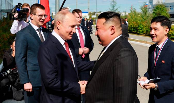 El presidente de Rusia, Vladímir Putin, y su homólogo norcoreano, Kim Jong-un. / EFE