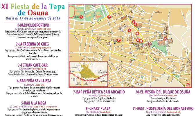 Osuna celebra del 8 al 17 de noviembre su XI Fiesta de la Tapa con la participación de doce bares y restaurantes