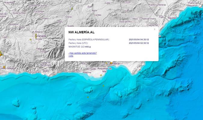 Registrado un terremoto en Almería