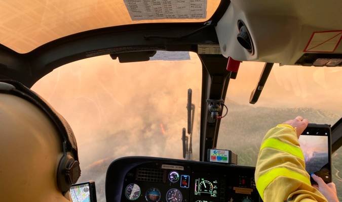 Un helicóptero del Infoca sufre un accidente durante la extinción en Sierra Bermeja