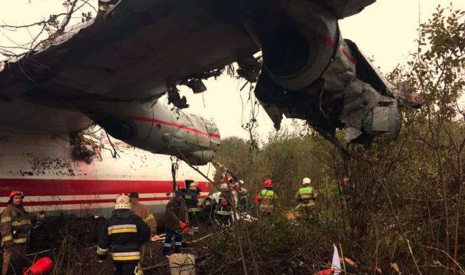 El avión accidentado en Ucrania. / Twitter @JacdecNew