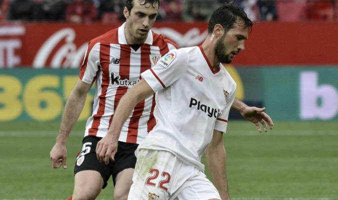 Imagen del partido entre el Sevilla FC y el Athletic Club la temporada pasada en el Sánchez-Pizjuán. Manuel Gómez