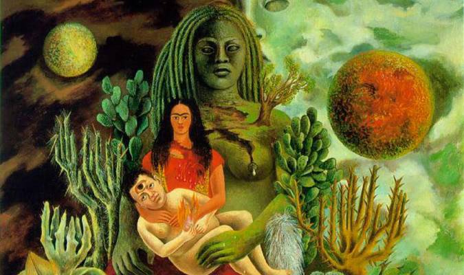 Frida Kahlo (1907-1954). ‘The Love Embrace of the Universe, the Earth (Mexico), Me and Señor Xolotl’.