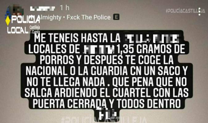 Imputado por amenazas a la Policía de Castilleja en Instagram 