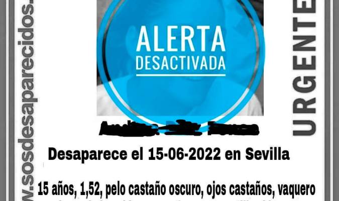 Localizada la menor de 15 años desaparecida en Sevilla desde el miércoles