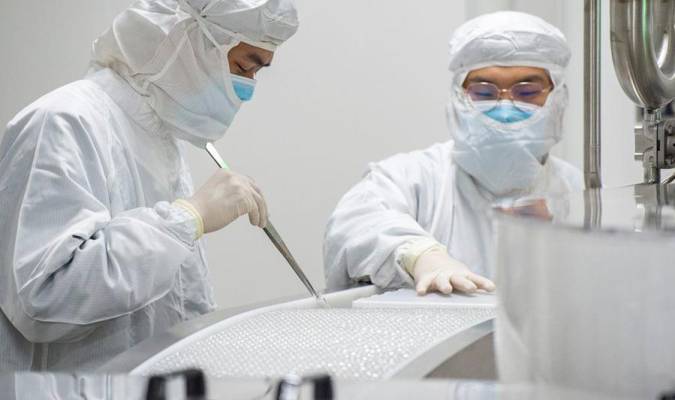 Un laboratorio de fabricación de vacunas en China.