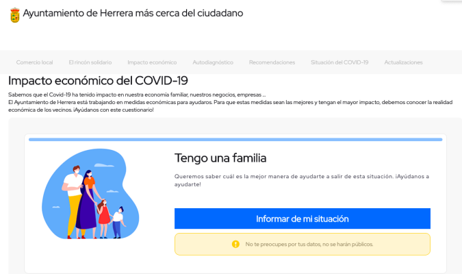Una web puesta en marcha en Herrera ayudará a salir de la crisis
