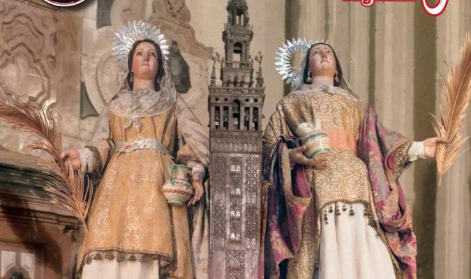 Las imágenes de Santas Justa y Rufina de la hermandad Sacramental del Sagrario, que ilustran la portada. Foto: Consejo Cofradías.