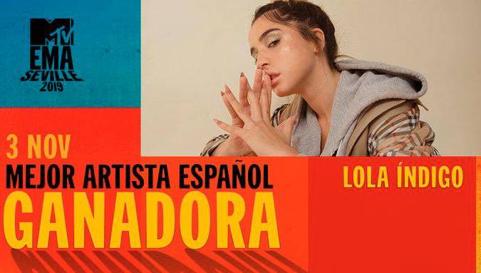 Lola Índigo, mejor artista español en los premios MTV EMAs