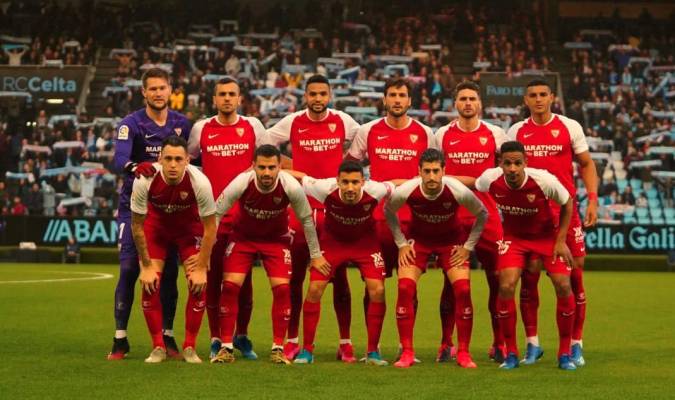El once titular del Sevilla en el último partido de liga ante el Celta. / SFC