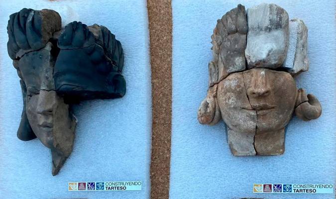Importante hallazgo de tres cabezas tartésicas en el yacimiento del Turuñuelo
