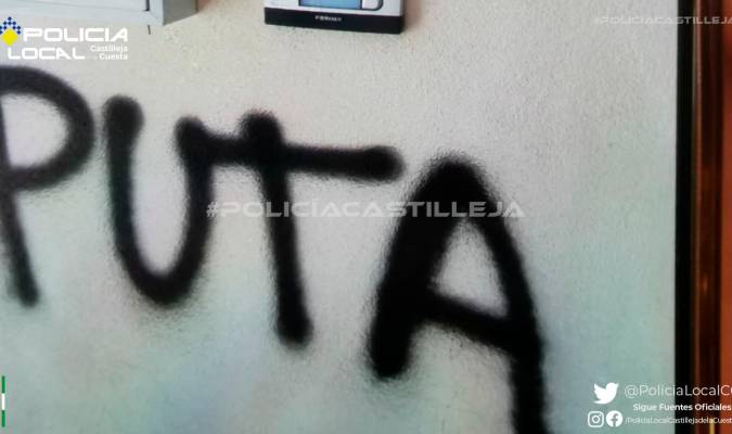 Detenido en Castilleja tras pintar con insultos la casa de su expareja