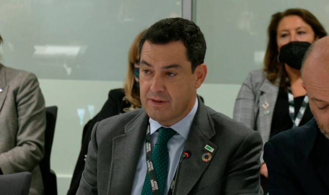 El presidente de la Junta de Andalucía, Juanma Moreno, en Glasgow / EP