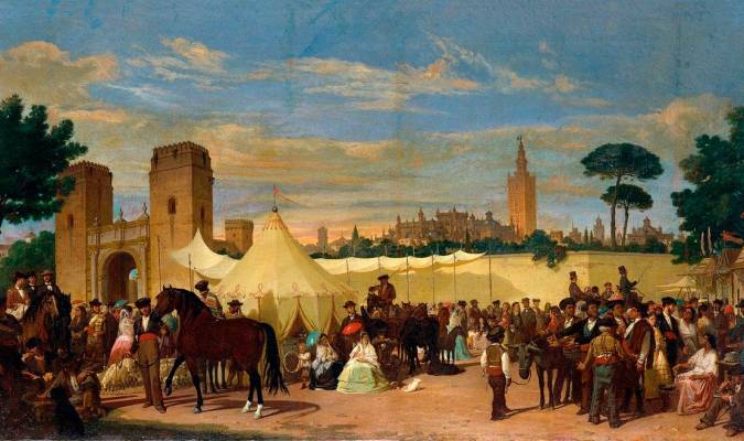 ‘La Feria de Sevilla’. Joaquín Dominguez Bécquer, (1867). / Colección Thyssen-Bornemisza