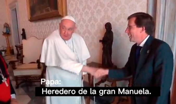 El papa recibió a Martínez-Almeida como «heredero de la gran Manuela»
