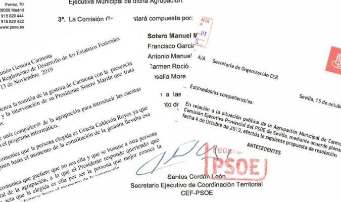Terremoto en el PSOE de Sevilla: El sector crítico de Carmona exige solución a la gestora 