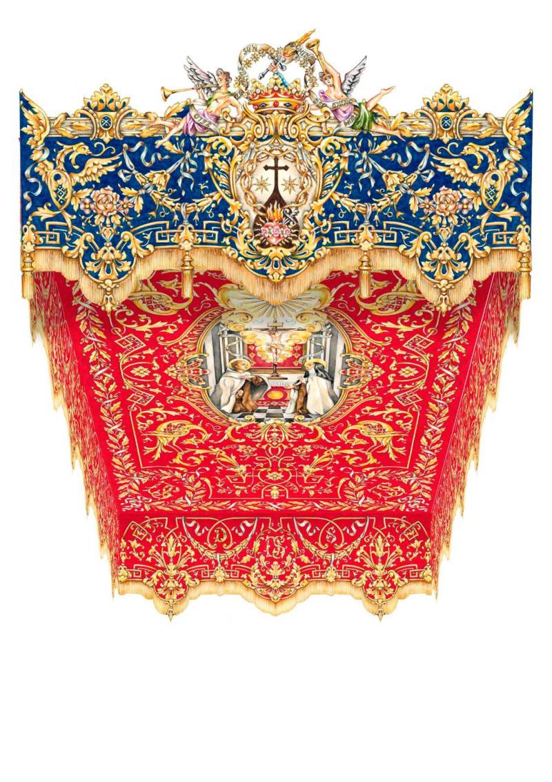 El Santo Ángel inaugura la muestra de su manto bordado 