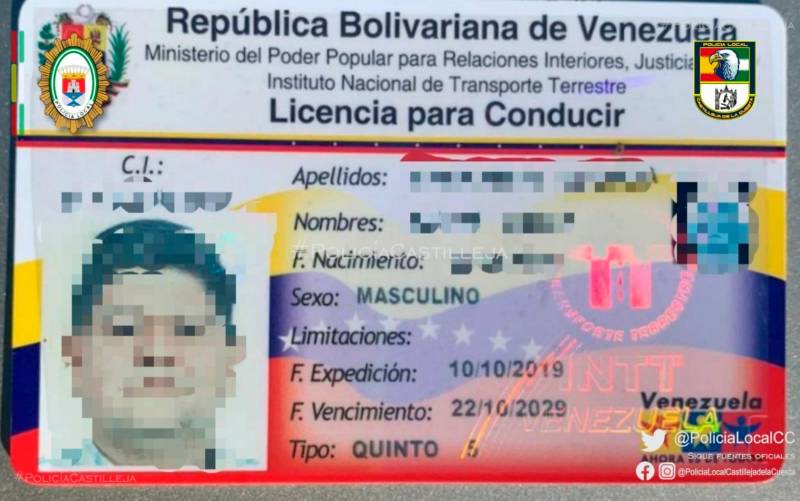 Carné dd conducir falso de Venezuela. / El Correo