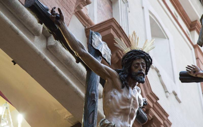 El Cristo de la Conversión de la hermanad de Montserrat el pasado Viernes Santo. Foto: T. Roca