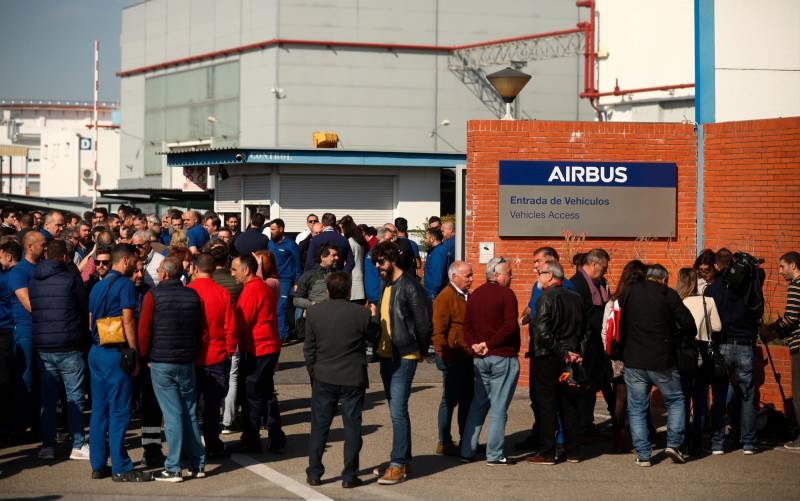 Huelga y manifestación de los empleados de Airbus en Sevilla