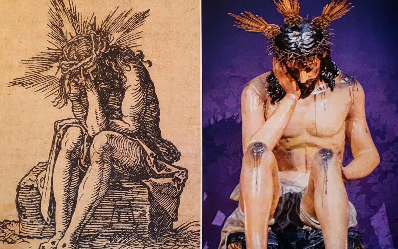 Analogías entre el grabado de Durero y el Cristo de la Humildad y Paciencia