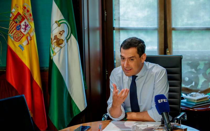 El presidente andaluz, Juanma Moreno. EFE/Julio Muñoz