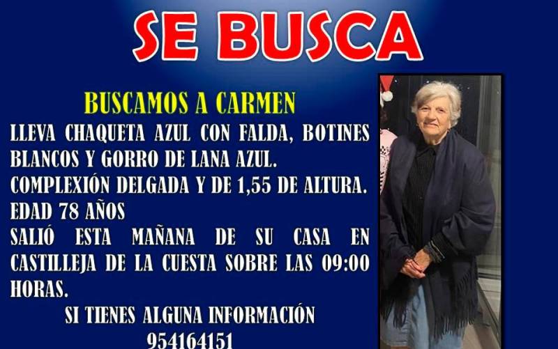 Buscan a una anciana desaparecida en Castilleja de la Cuesta