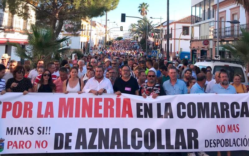 Movilización en Aznalcóllar para reclamar la apertura de la mina