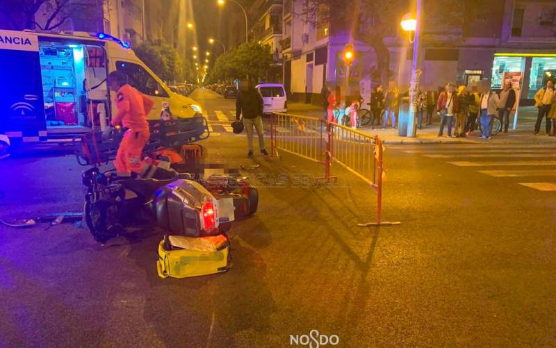 Un accidente en Eduardo Dato deja herido grave a un motorista