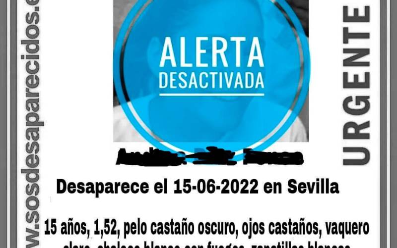 Localizada la menor de 15 años desaparecida en Sevilla desde el miércoles