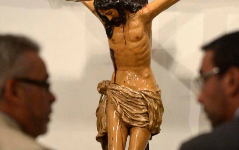 Imagen del primitivo Cristo de las Cinco Llagas, que procesionó hasta 1980. / Manuel Gómez