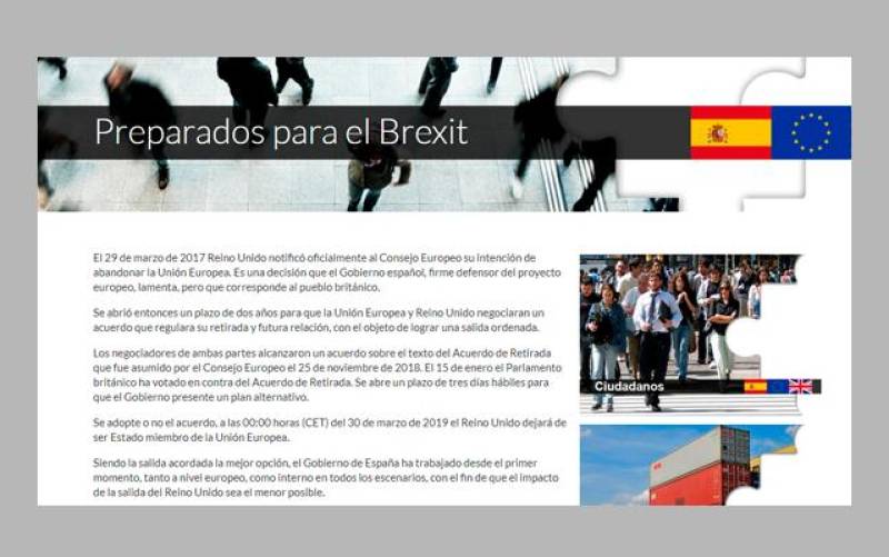 Captura de la web ‘Preparados para el Brexit’, que ha lanzado el Gobierno. / El Correo