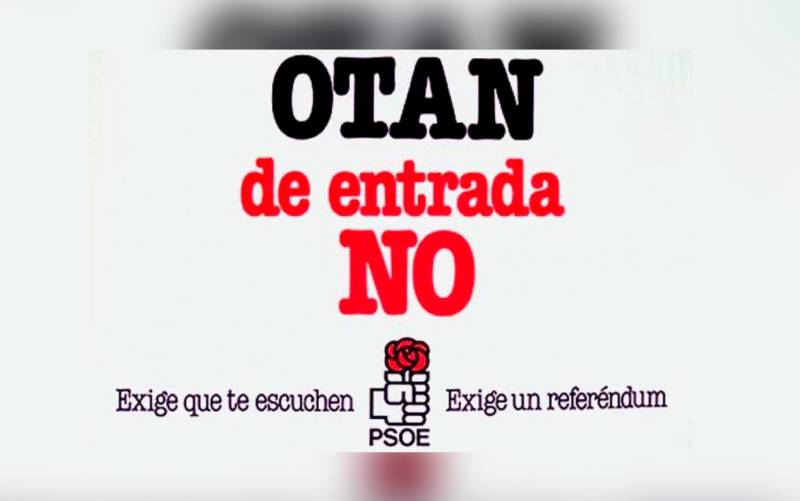 Antiguo cartel del PSOE contra la entrada en la OTAN.