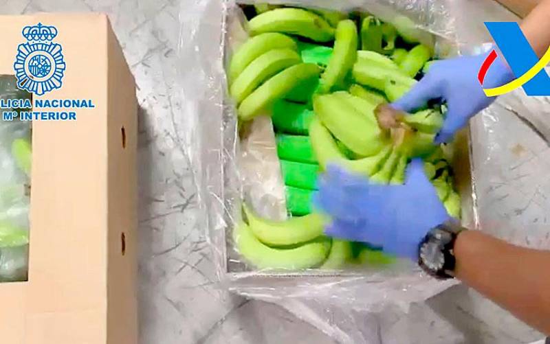 Incautan en Jerez 600 kilos de cocaína entre plátanos