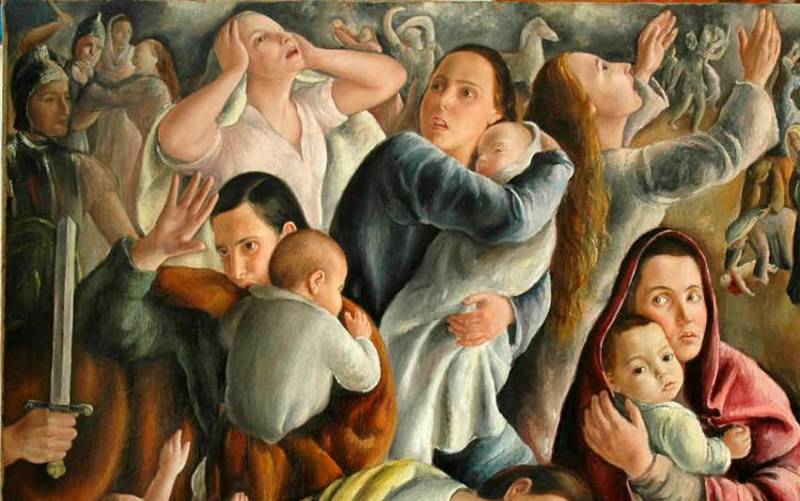 El cuadro de la pintora Rosario de Velasco ‘La matanza de los inocentes’. 
