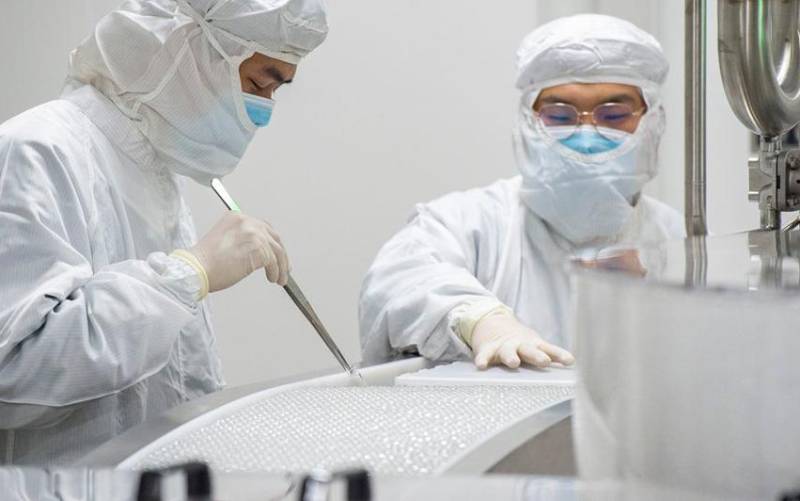 Un laboratorio de fabricación de vacunas en China.