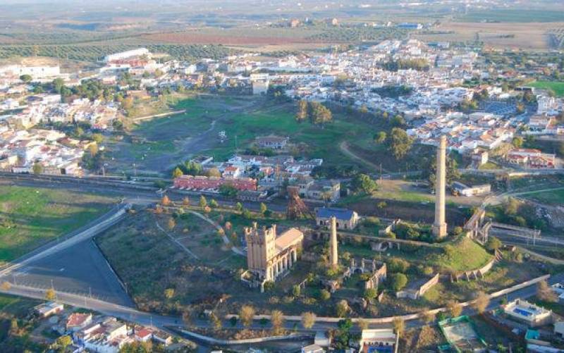Vista aérea del Conjunto Histórico Minas de la Reunión, en Villanueva del Río y Minas.