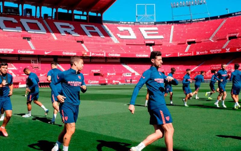 Última sesión de entrenamiento del Sevilla antes de medirse al Athletic / Sevillafc.es