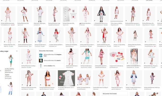 Satse pide a Amazon, Ebay, Aliexpress y Carrefour que no vendan disfraces de 'enfermera sexy' o enfermera sangrienta'