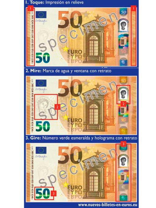 Corrección giratorio Excursión La Guardia Civil explica cómo detectar los billetes falsos de 50 euros