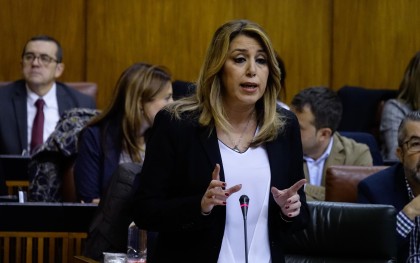 La presidenta de la Junta de Andalucía, Susana Díaz, en el Pleno del Parlamento.