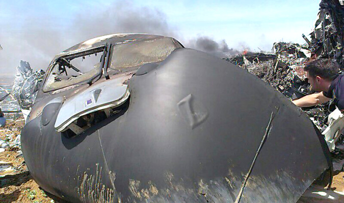 Estado del Airbus A400M que cayó en los alrededores del aeropuerto de Sevilla el pasado 9 de mayo. / El Correo